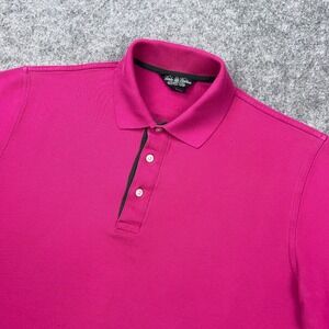 Brooks Brothers Polo Shirt Mens Medium Pink Performane Knit Country Club Golf